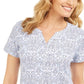 Karen Scott Blusa Henley Feminina Estampada Manga Curta Bege Tamanho Médio