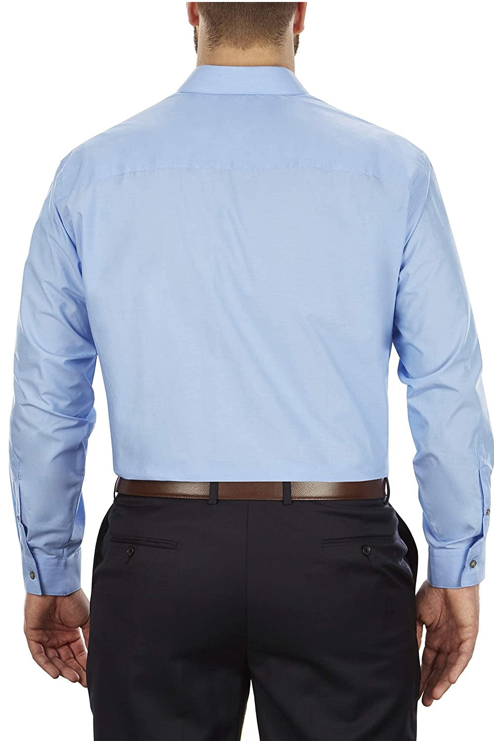 Camisa social Kenneth Cole masculina, tamanho grande e alto, corte clássico, azul, tamanho 19x35-36