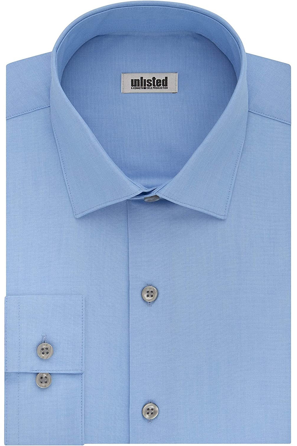 Camisa social Kenneth Cole masculina, tamanho grande e alto, corte clássico, azul, tamanho 19x35-36