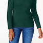 Karen Scott Top feminino de algodão com decote redondo, tamanho pequeno, verde, tamanho pequeno, L