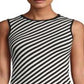 Anne Klein Regata feminina listrada sem mangas preta tamanho GG