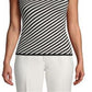 Anne Klein Regata feminina listrada sem mangas preta tamanho GG