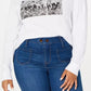 Camiseta feminina Love Tribe, tamanho grande, estilo Friends Group, branca, tamanho 3X