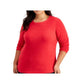 Moletom esportivo feminino Karen Scott Fleece vermelho tamanho grande