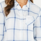Camisa xadrez feminina Style &amp; Co com um bolso, branca, tamanho pequeno