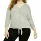 Suéter feminino plus size com amarração na bainha, cinza, tamanho 4X, da Style &amp; Co