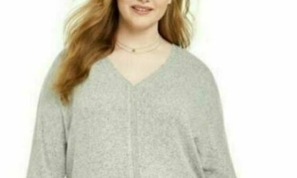 Suéter feminino plus size com amarração na bainha, cinza, tamanho 4X, da Style &amp; Co