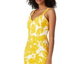 Vestido midi amarelo com estampa floral Trina Trina Turk feminino Emotion tamanho 12