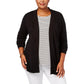 Karen Scott Turbo Duster Cardigan Feminino Preto Tamanho X-G