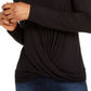 Top Twisted Feminino INC International Concepts Preto Tamanho Grande