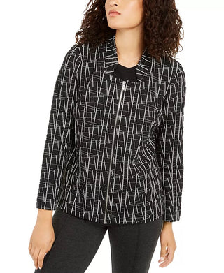 Jaqueta Alfani Feminina Estampada Preta Tamanho Médio