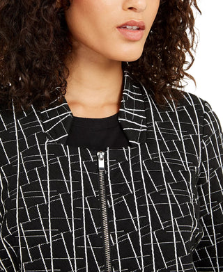 Jaqueta Alfani Feminina Estampada Preta Tamanho Médio