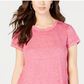 Camiseta feminina estilo &amp; co com bainha de lenço e estampa Burnout, rosa, tamanho pequeno