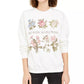 Moletom feminino vintage com estampa floral, tamanho pequeno, branco