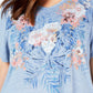 Camiseta feminina gráfica estilo &amp; Co, azul, tamanho -1X
