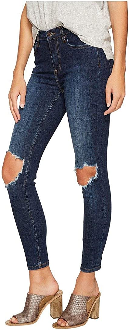 Calça Jeans Skinny Feminina Free People Cintura Alta Azul Tamanho 28