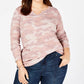 Blusa térmica feminina estampada estilo &amp; co rosa tamanho 0X