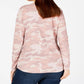 Blusa térmica feminina estampada estilo &amp; co rosa tamanho 0X