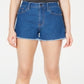 Tinseltown Shorts jeans feminino de cintura alta e cintura alta, azul, tamanho 13