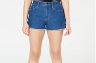 Tinseltown Women's High Rise High Waist Denim Shorts Blue Size 13