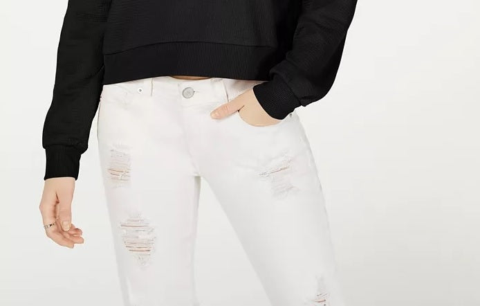 Blusa de malha waffle com zíper e zíper Crave Fame Juniors, preta, tamanho grande