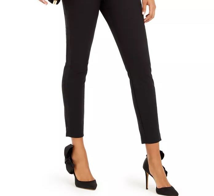 Calça skinny feminina INC International Concepts Petite com cós largo, preta, tamanho 0 Petite