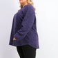 Karen Scott Blusa feminina de microfibra de malha média roxa tamanho 0X