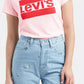Camiseta Levi's Feminina com Estampa de Logotipo Flocado Rosa Tamanho P