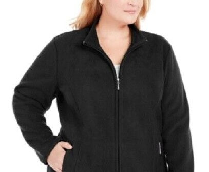 Jaqueta de lã acolchoada plus size Karen Scott feminina, preta, tamanho 1X