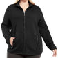 Jaqueta de lã acolchoada plus size Karen Scott feminina, preta, tamanho 1X