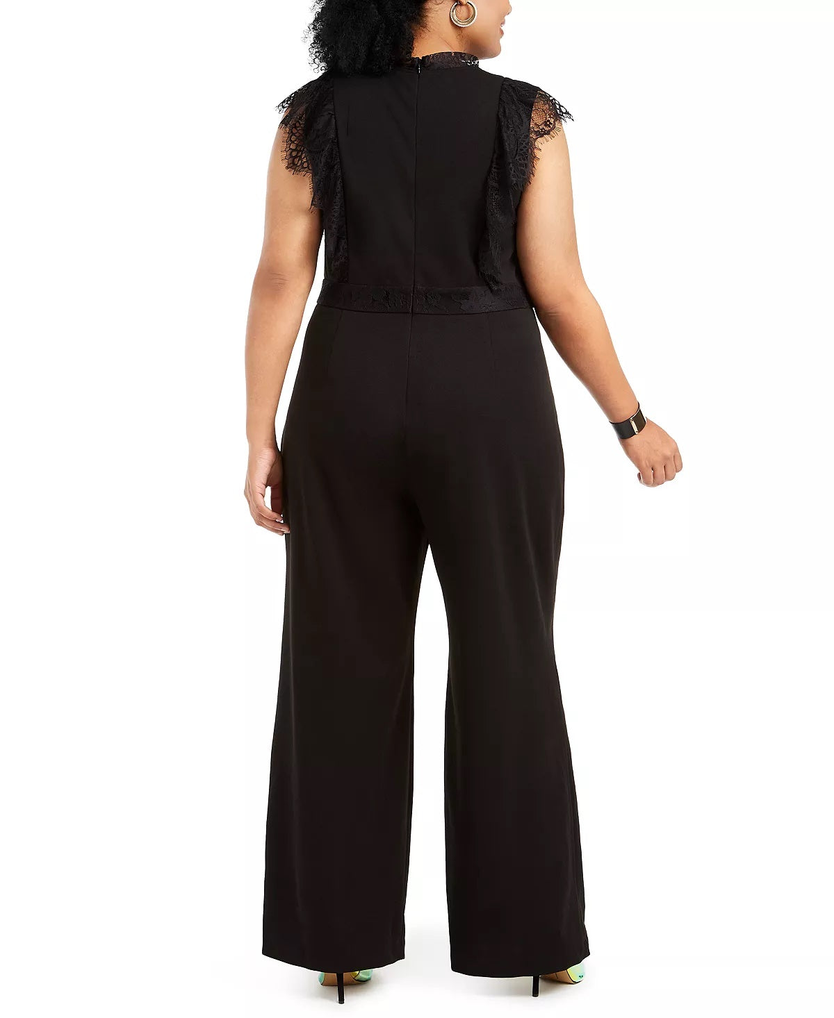 Macacão feminino Betsey Johnson Plus Size com acabamento em renda, cinza, tamanho 20W