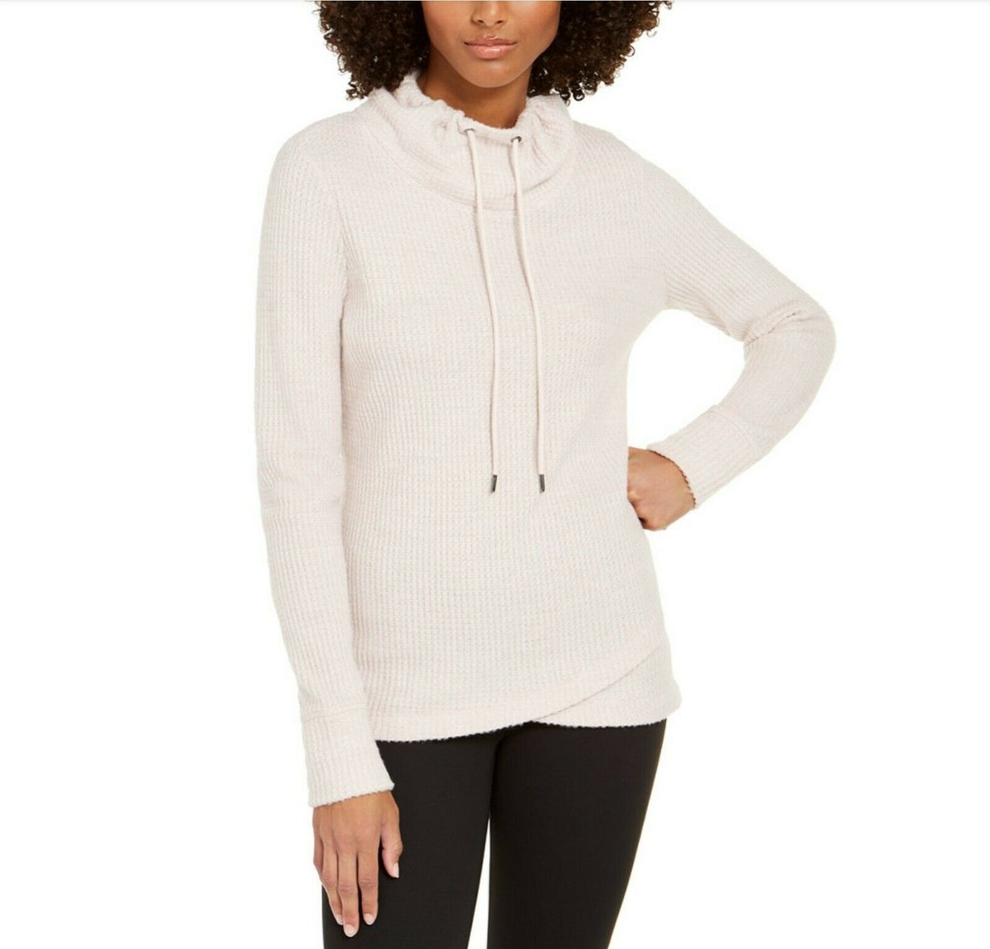 Ideology Moletom fitness feminino com gola alta, rosa pastel, tamanho extrapequeno