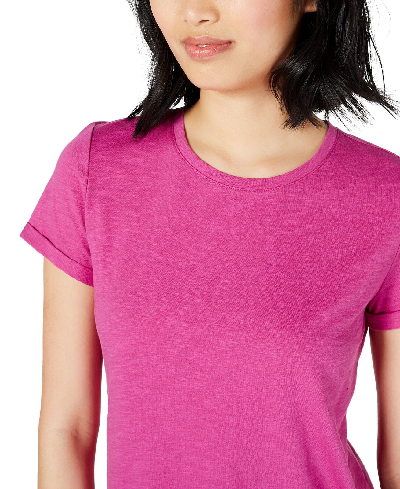 Camiseta feminina Maison Jules High-Low rosa tamanho XX-G
