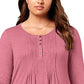 Top feminino estilo &amp; co, estampado, tamanho rosa, tamanho PM