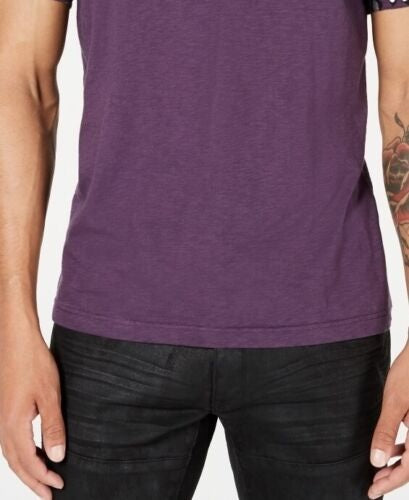 Camiseta masculina de leopardo com estampa de folha de alumínio da INC International Concepts, roxa, tamanho X-S