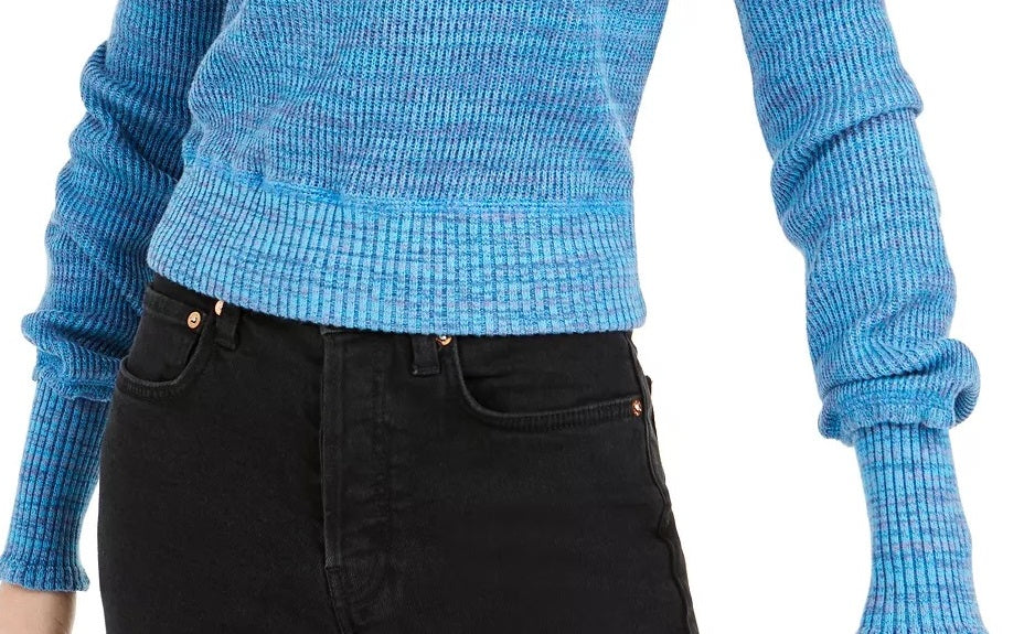 Suéter feminino Sugar Rush ombro a ombro azul tamanho médio da Free People