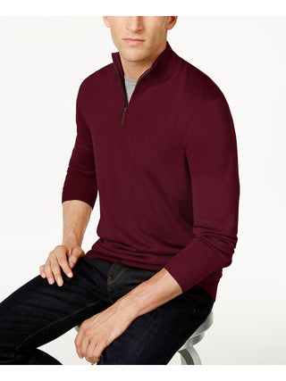 Clubroom Men's Maroon Long Sleeve Quarter-Zip Pullover Sweater Red Plum Size XX-Large
