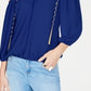 INC International Concepts Top feminino com detalhe de corrente e ombro descoberto, azul brilhante, tamanho X-S