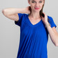 Camiseta feminina Blusa JM Collection Azul Tamanho XS