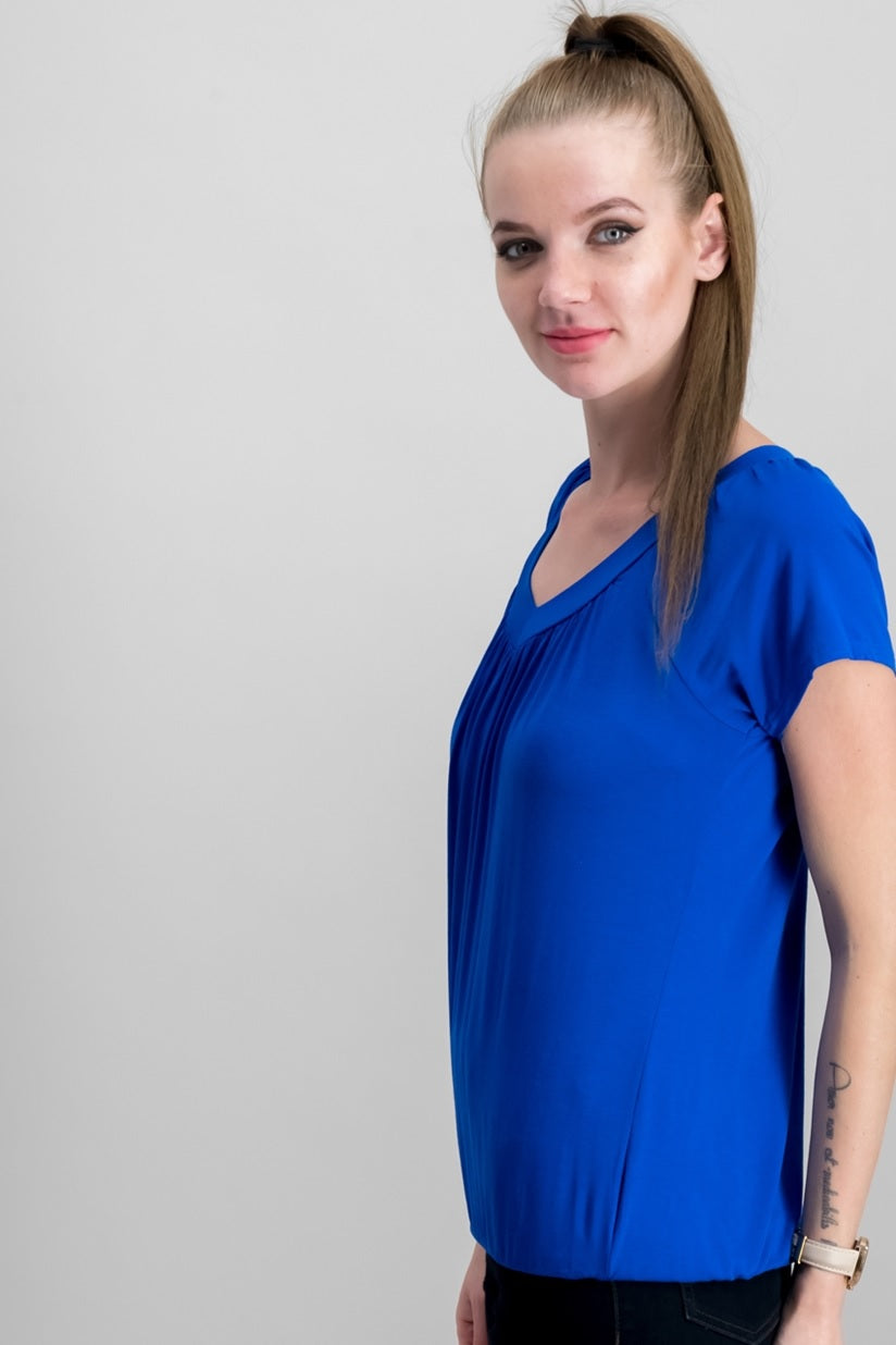 Camiseta feminina Blusa JM Collection Azul Tamanho XS