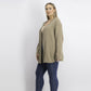Karen Scott Cardigan Feminino Manga Longa Aberta na Frente Castanho Tamanho Médio