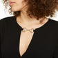 Blusa feminina com decote em V e abertura para fechadura da INC International Concepts - preta, tamanho X-S