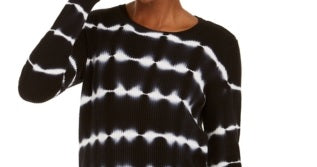 INC International Concepts Pulôver feminino de algodão tie-dye Depp preto tamanho XX-G
