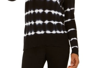 INC International Concepts Pulôver feminino de algodão tie-dye Depp preto tamanho XX-G
