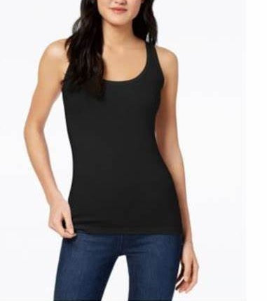Blusa feminina Maison Jules com decote redondo, preta, tamanho X-S