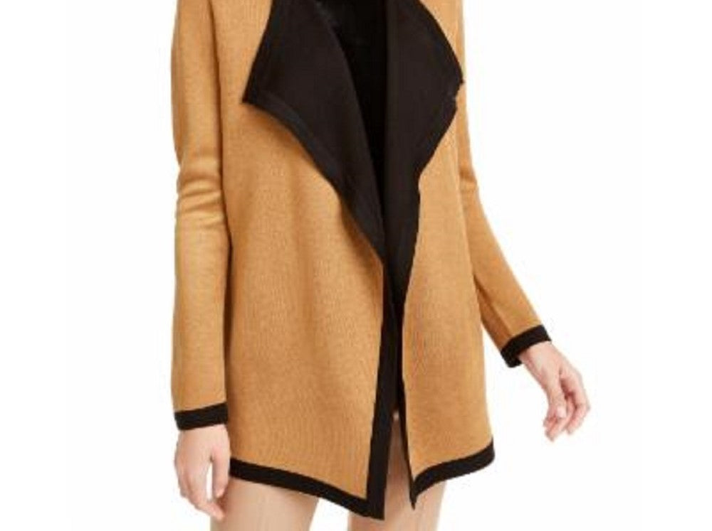 Anne Klein Cardigan Feminino Manga Longa Aberto Bege Tamanho X-G