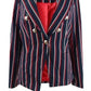 Tommy Hilfiger Blazer feminino listrado trespassado vermelho tamanho 14