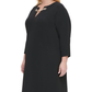 Vestido tubinho Tommy Hilfiger feminino na altura do joelho, preto, tamanho 16W