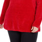 Karen Scott Suéter Feminino Plus com Gola Canoa em Chenille Vermelho Tamanho 0X