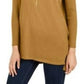 Suéter túnica feminino estilo &amp; co com costura frontal pequena mostarda tamanho PXL